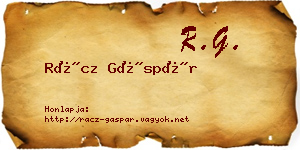 Rácz Gáspár névjegykártya